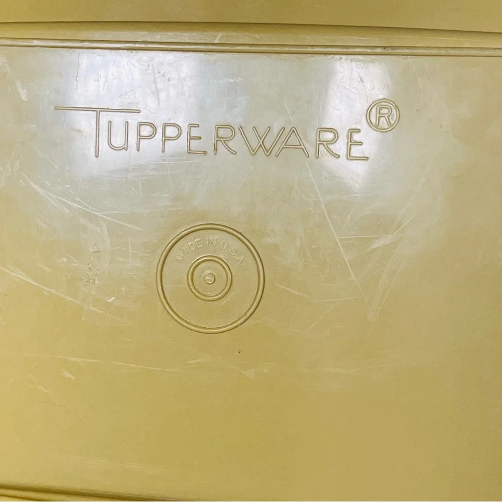 Vintage 70s Tupperware Deviled Egg Keeper Carrier Server 723-3 Harvest Gold 4 pc